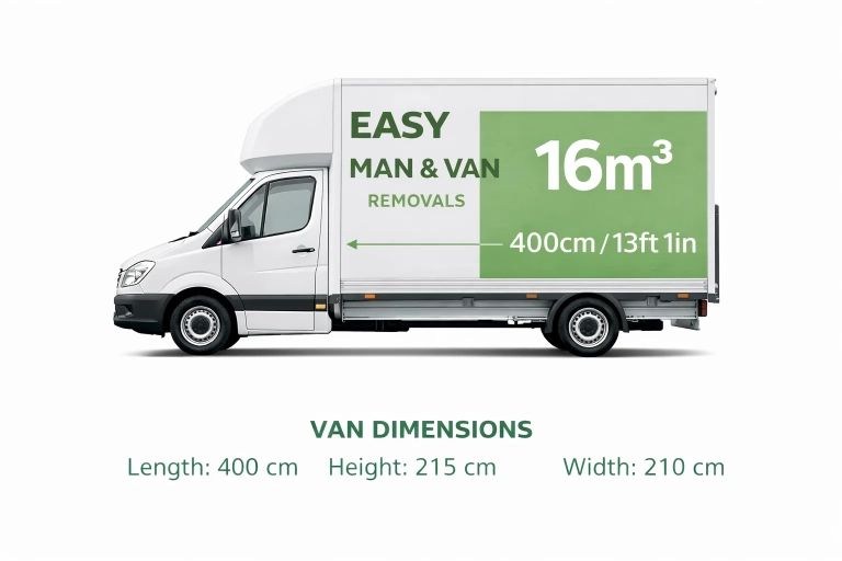 Luton 16 cubic metre moving van