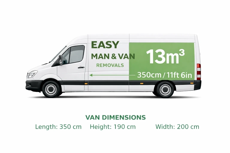 Long wheel base 13 cubic metre moving van